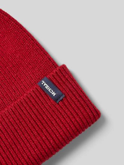 Peek & Cloppenburg MCNEALStrickmütze Aus Viskose-Mix Mit Label-Detail In Dunkelrot