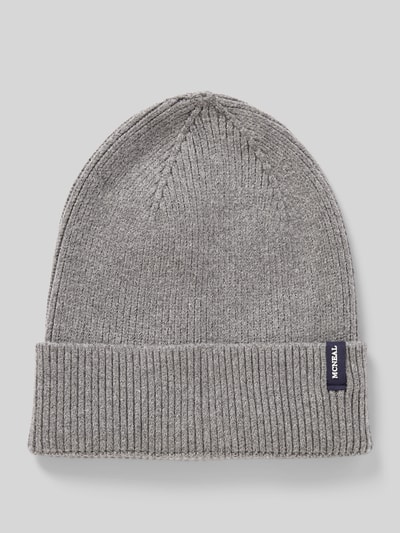 Peek & Cloppenburg MCNEALStrickmütze aus Viskose-Mix mit Label-Detail in hellgrau melange
