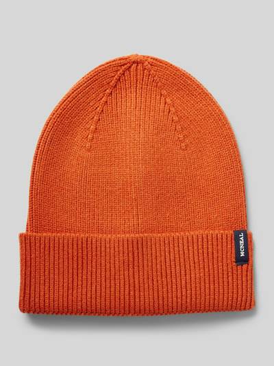 Peek & Cloppenburg MCNEALStrickmütze aus Viskose-Mix mit Label-Detail in dunkelorange