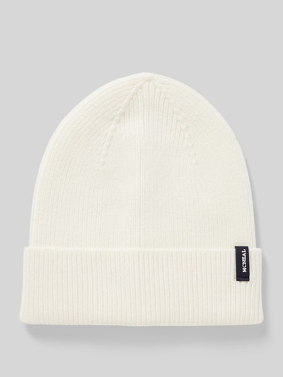 Peek & Cloppenburg MCNEALStrickmütze aus Viskose-Mix mit Label-Detail in offwhite