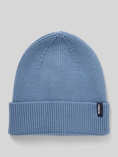 Peek & Cloppenburg MCNEALStrickmütze aus Viskose-Mix mit Label-Detail in jeansblau