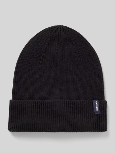 Peek & Cloppenburg MCNEALStrickmütze aus Viskose-Mix mit Label-Detail in black