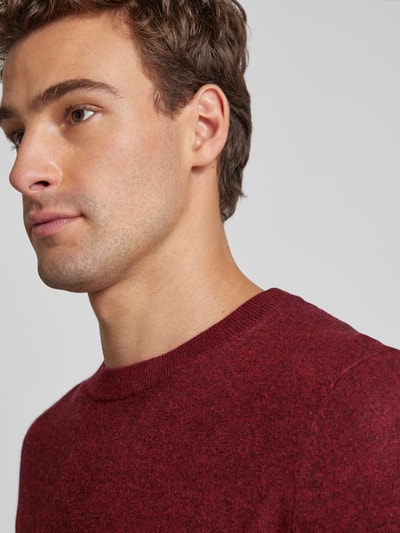 Peek & Cloppenburg MCNEALStrickpullover Mit Rundhalsausschnitt In Dunkelrot Melange