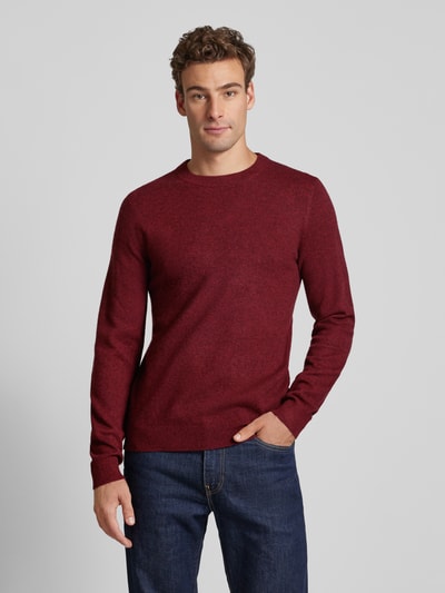 Peek & Cloppenburg MCNEALStrickpullover Mit Rundhalsausschnitt In Dunkelrot Melange
