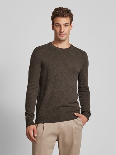 Peek & Cloppenburg MCNEALStrickpullover Mit Rundhalsausschnitt In Dunkelbraun Melange