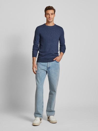 Peek & Cloppenburg MCNEALStrickpullover mit Rundhalsausschnitt in dunkelblau melange