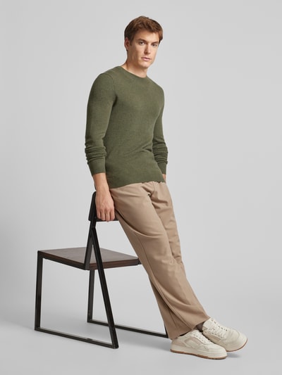 Peek & Cloppenburg MCNEALStrickpullover mit Rundhalsausschnitt in khaki melange