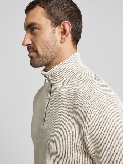 Peek & Cloppenburg MCNEALStrickpullover Mit Troyer-Kragen In Offwhite