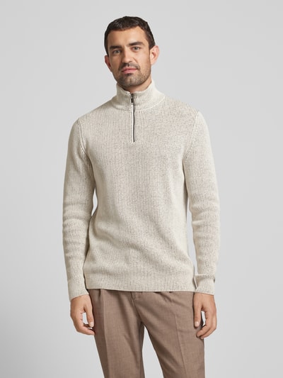 Peek & Cloppenburg MCNEALStrickpullover Mit Troyer-Kragen In Offwhite