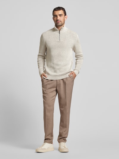 Peek & Cloppenburg MCNEALStrickpullover mit Troyer-Kragen in offwhite