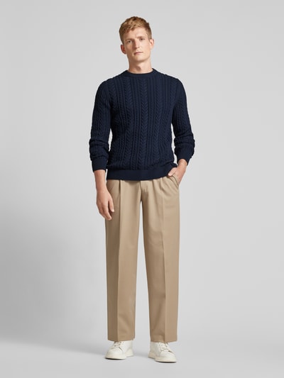 Peek & Cloppenburg MCNEALStrickpullover mit Zopfmuster in dunkelblau