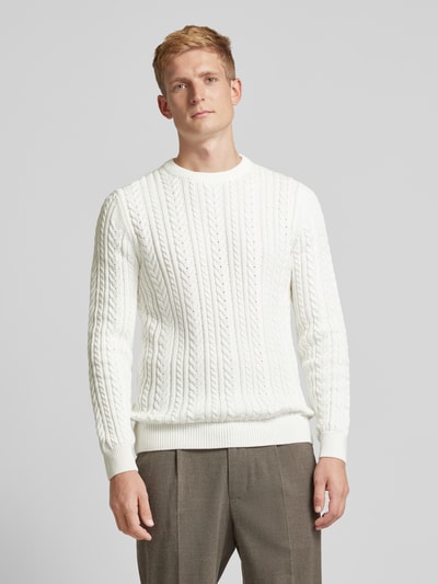 Peek & Cloppenburg MCNEALStrickpullover Mit Zopfmuster In Offwhite