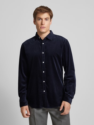 Peek & Cloppenburg MCNEALTailored Fit Cordhemd Mit Kentkragen In Dunkelblau
