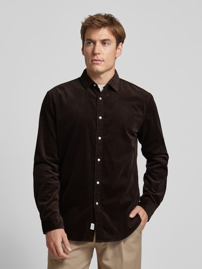 Peek & Cloppenburg MCNEALTailored Fit Cordhemd Mit Kentkragen In Hazel Melange