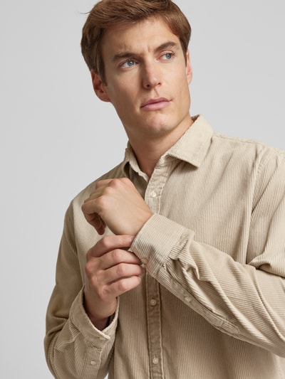 Peek & Cloppenburg MCNEALTailored Fit Cordhemd Mit Kentkragen In Kitt