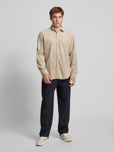 Peek & Cloppenburg MCNEALTailored Fit Cordhemd mit Kentkragen in kitt