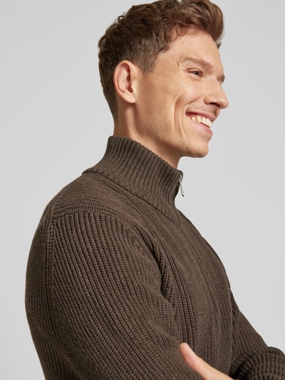 Peek & Cloppenburg MCNEALTroyer Mit Gerippten Abschlüssen In Dunkelbraun Melange