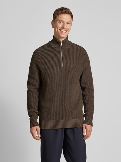 Peek & Cloppenburg MCNEALTroyer Mit Gerippten Abschlüssen In Dunkelbraun Melange