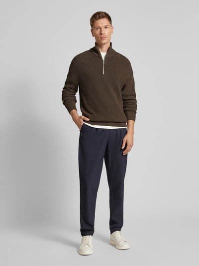 Peek & Cloppenburg MCNEALTroyer mit gerippten Abschlüssen in dunkelbraun melange