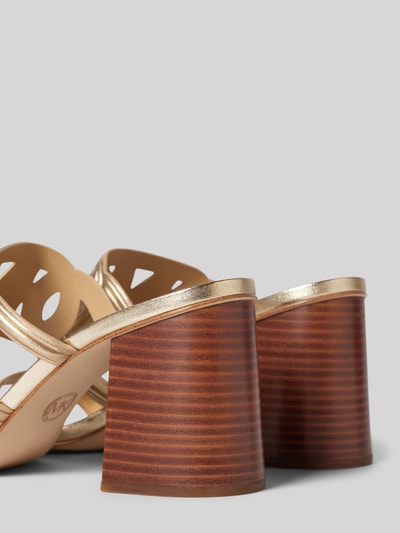 Peek & Cloppenburg MICHAEL Michael KorsLedersandalette Mit Blockabsatz Modell 'ALMA' In Gold