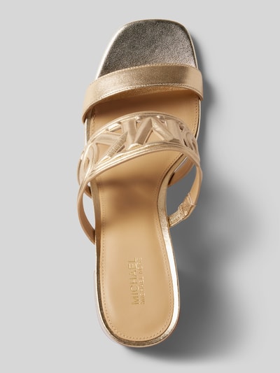 Peek & Cloppenburg MICHAEL Michael KorsLedersandalette Mit Blockabsatz Modell 'ALMA' In Gold