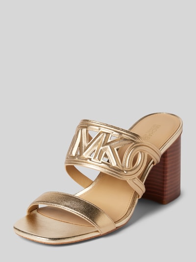 Peek & Cloppenburg MICHAEL Michael KorsLedersandalette Mit Blockabsatz Modell 'ALMA' In Gold