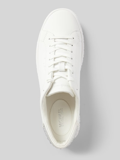 Peek & Cloppenburg MICHAEL Michael KorsLedersneaker Mit Ziersteinbesatz Modell 'Grove Lace Up' In Weiss