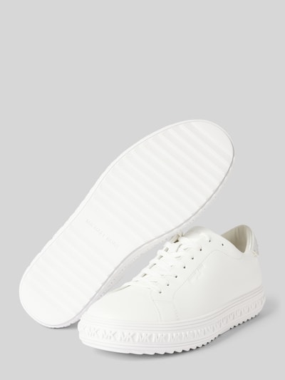 Peek & Cloppenburg MICHAEL Michael KorsLedersneaker Mit Ziersteinbesatz Modell 'Grove Lace Up' In Weiss