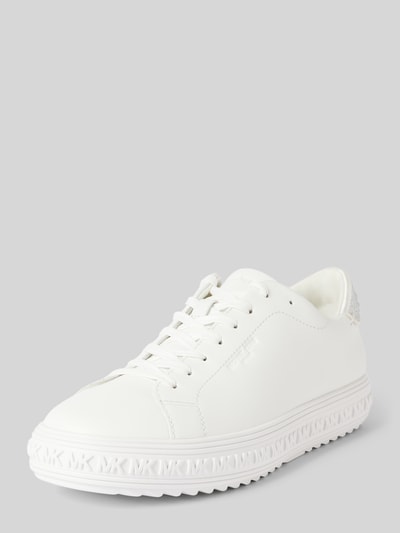 Peek & Cloppenburg MICHAEL Michael KorsLedersneaker mit Ziersteinbesatz Modell 'Grove Lace Up' in weiss
