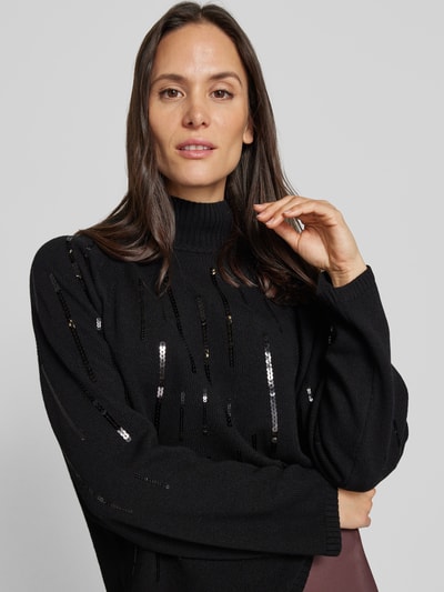 Peek & Cloppenburg Milano ItalyStrickpullover Mit Paillettenbesatz In Black
