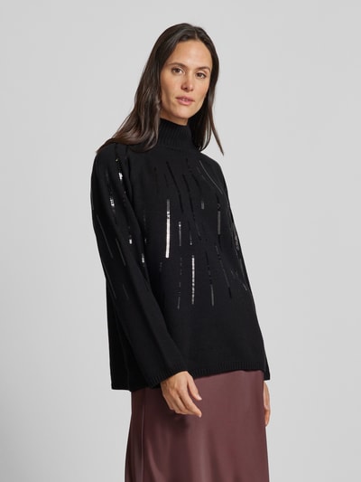 Peek & Cloppenburg Milano ItalyStrickpullover Mit Paillettenbesatz In Black