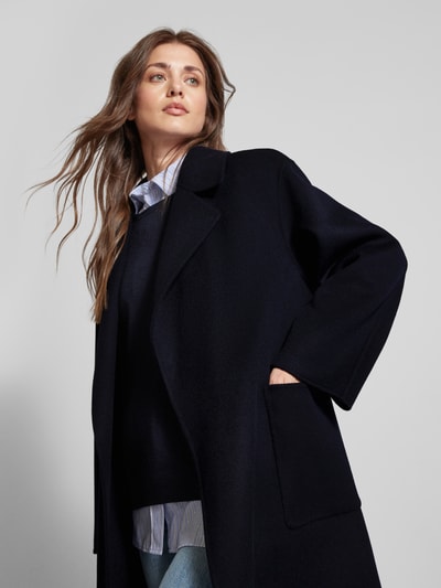 Peek & Cloppenburg Milano ItalyWollmantel Mit Bindegürtel In Dunkelblau