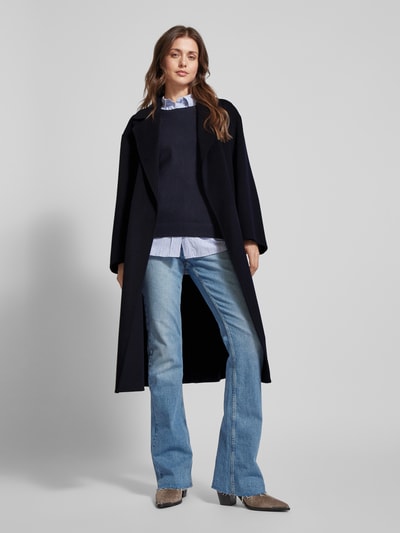 Peek & Cloppenburg Milano ItalyWollmantel mit Bindegürtel in dunkelblau