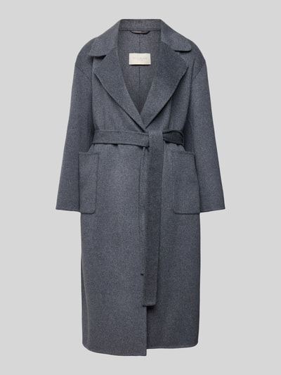 Peek & Cloppenburg Milano ItalyWollmantel Mit Bindegürtel In Mittelgrau Melange