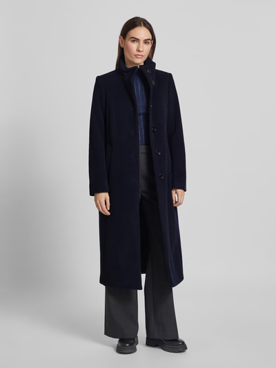 Peek & Cloppenburg Milo CoatsSlim Fit Wollmantel mit Stehkragen Modell 'Elsa' in marine
