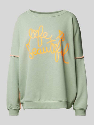 Peek & Cloppenburg Miss GoodlifeSweatshirt Mit Label-Print Modell 'Life Ist Beautif' In Mint