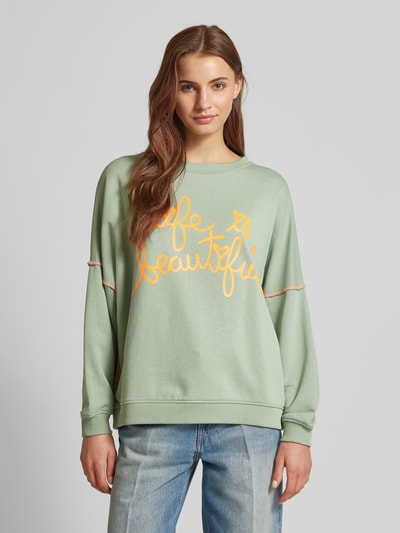 Peek & Cloppenburg Miss GoodlifeSweatshirt Mit Label-Print Modell 'Life Ist Beautif' In Mint