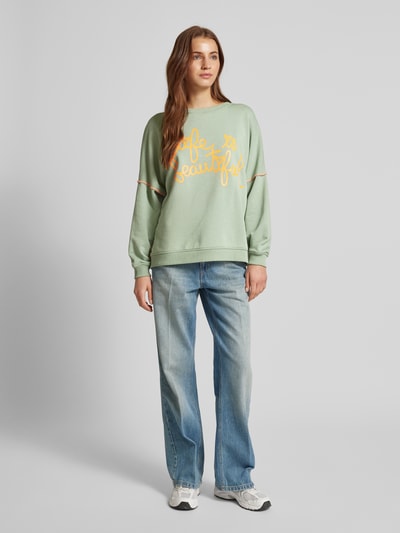 Peek & Cloppenburg miss goodlifeSweatshirt mit Label-Print Modell 'Life ist beautif' in mint