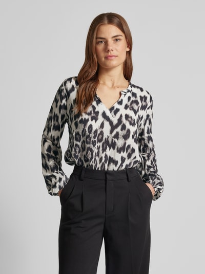 Peek & Cloppenburg MonariRegular Fit Bluse Aus Viskose Mit Stehkragen In Black