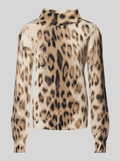 Peek & Cloppenburg MonariStrickpullover Mit Ziersteinbesatz In Hellbraun