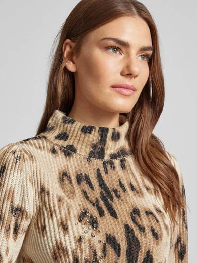 Peek & Cloppenburg MonariStrickpullover Mit Ziersteinbesatz In Hellbraun