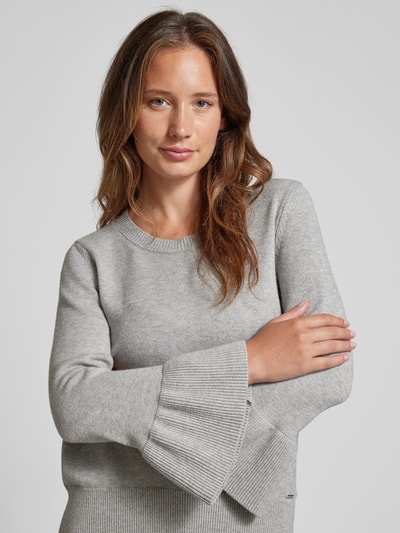 Peek & Cloppenburg More & MoreStrickpullover Mit Trompetenärmel In Hellgrau Melange