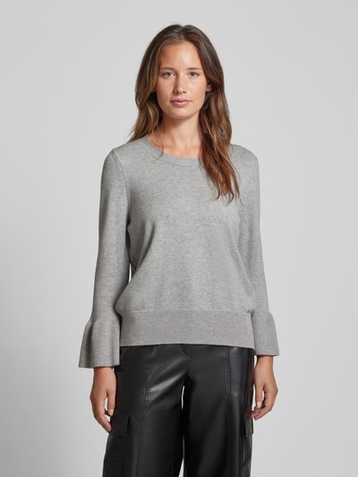 Peek & Cloppenburg More & MoreStrickpullover Mit Trompetenärmel In Hellgrau Melange