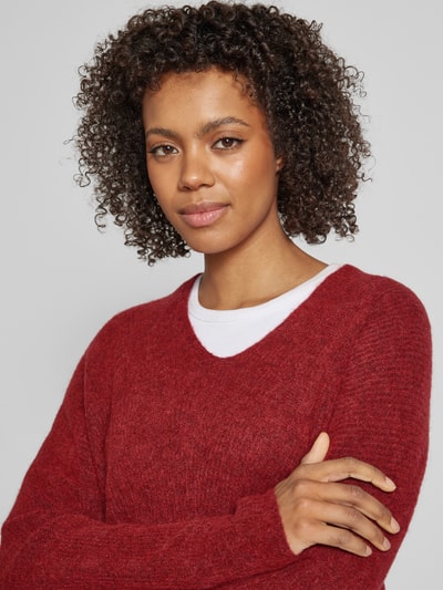 Peek & Cloppenburg MOS MOSHStrickpullover Mit V-Ausschnitt Modell 'THORA' In Hellrot