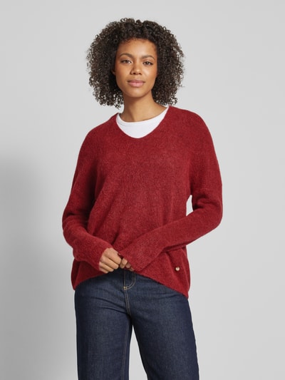 Peek & Cloppenburg MOS MOSHStrickpullover Mit V-Ausschnitt Modell 'THORA' In Hellrot
