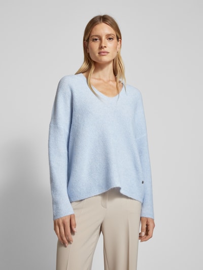 Peek & Cloppenburg MOS MOSHStrickpullover Mit V-Ausschnitt Modell 'THORA' In Hellblau