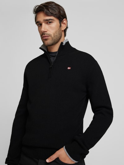 Peek & Cloppenburg NapapijriStrickpullover Mit Logo-Stitching Modell 'DAIN' In Black