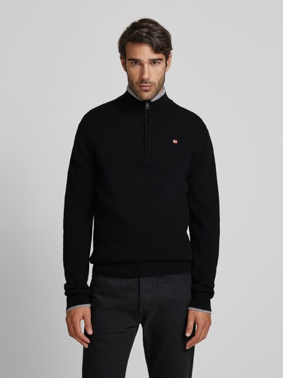 Peek & Cloppenburg NapapijriStrickpullover Mit Logo-Stitching Modell 'DAIN' In Black