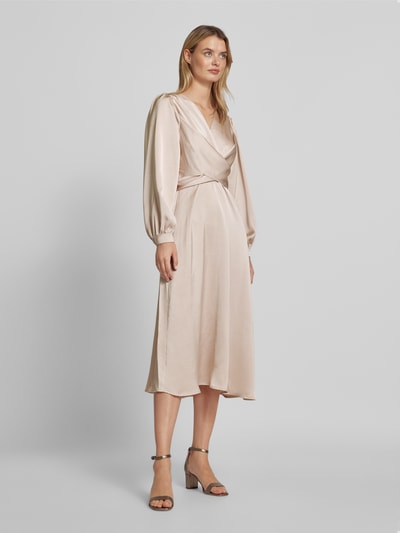 Peek & Cloppenburg Neo NoirMidikleid in Wickel-Optik Modell 'RIMINI' in ecru