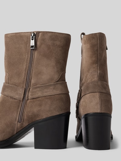 Peek & Cloppenburg Newd TamarisStiefeletten Aus Leder Im Biker-Look In Taupe